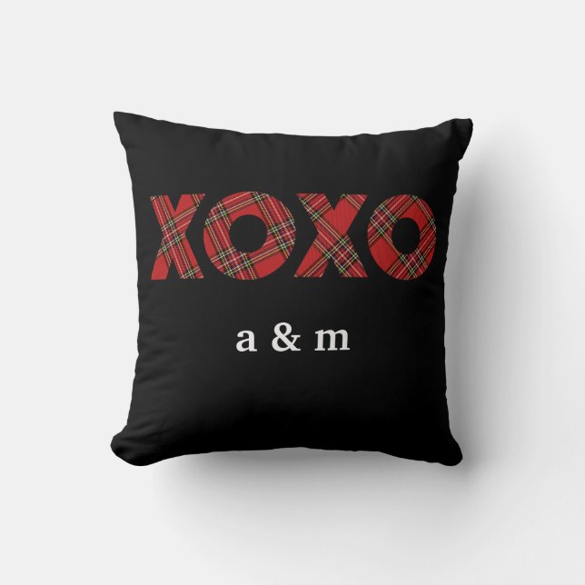 Coussin Motif de Noël tartan rouge (Recto)