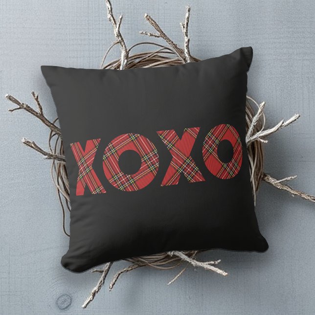 Coussin Motif de Noël Tartan Rouge (Créateur téléchargé)