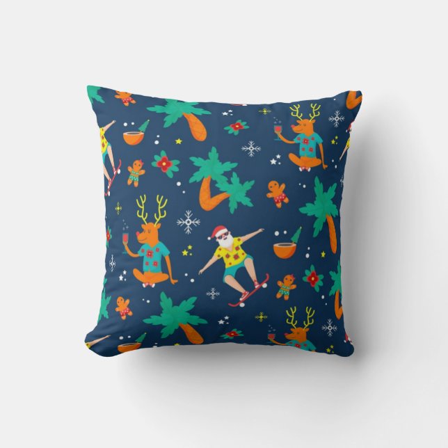 Coussin Motif de Noël tropical (Recto)