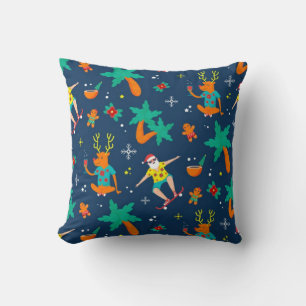 Coussin Motif de Noël tropical