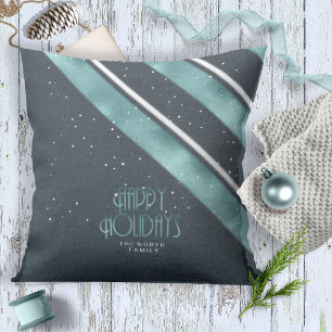 Coussin Motif de Noël Turquoise/blanc ID862