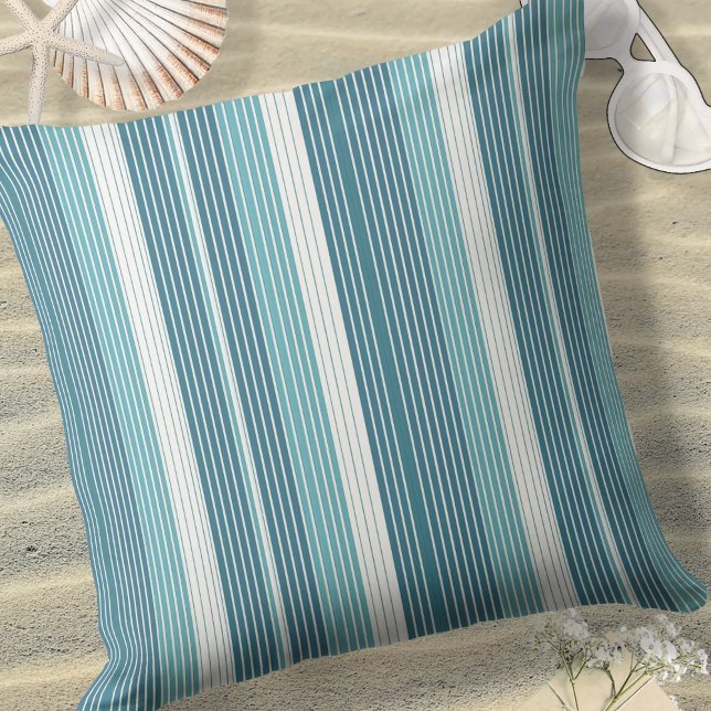 Coussin Motif de Noël turquoise Pinstripe #28 ID1009 (Créateur téléchargé)