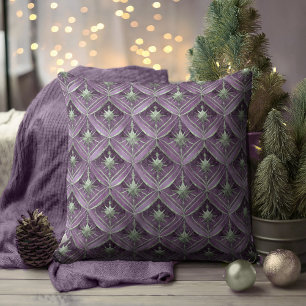 Coussin Motif de Noël vert violet #16 ID1009