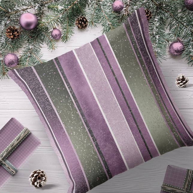 Coussin Motif de Noël vert violet #27 ID1009 (Créateur téléchargé)