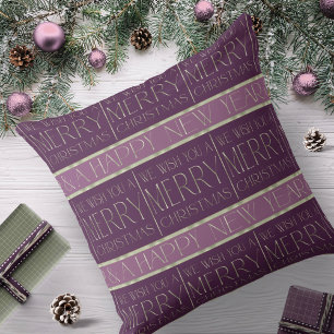 Coussin Motif de Noël vert violet #35b ID1009