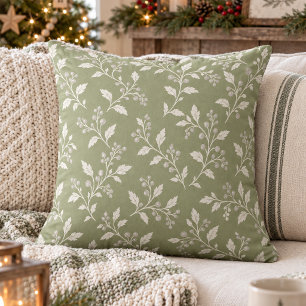 Coussin Motif de Noël Vine & Berry Sage ID1337