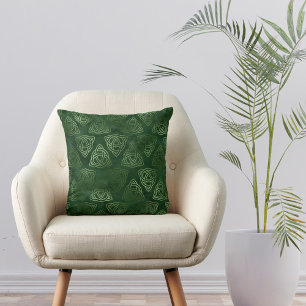 Coussin Motif de noeud Celtique Vert Moderne