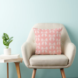 Coussin Motif de nœud en vichy rose joli