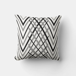 Coussin Motif de noir, gris et blanc