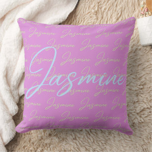 Coussin Motif de nom répétitif Jasmine