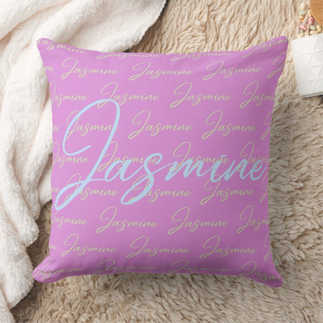 Coussin Motif de nom répétitif Jasmine  (Couverture)