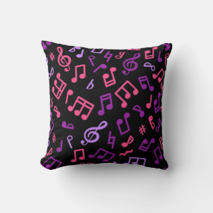 Coussin Motif de notes musicales
