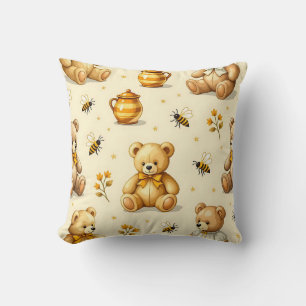 Coussin Motif de nounours et d'abeilles à miel pour nurser