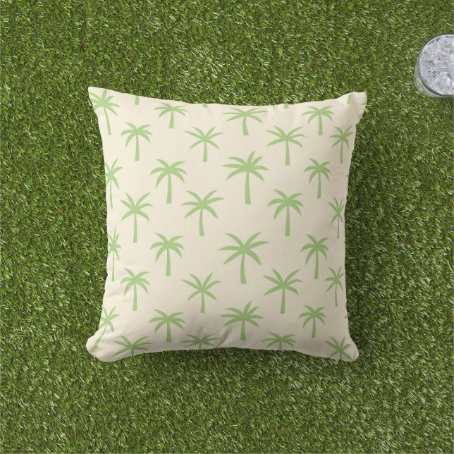 Coussin Motif de palmiers tropicaux verts  (Herbe)