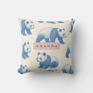 Coussin Motif de panda mignon et amusant personnalisé