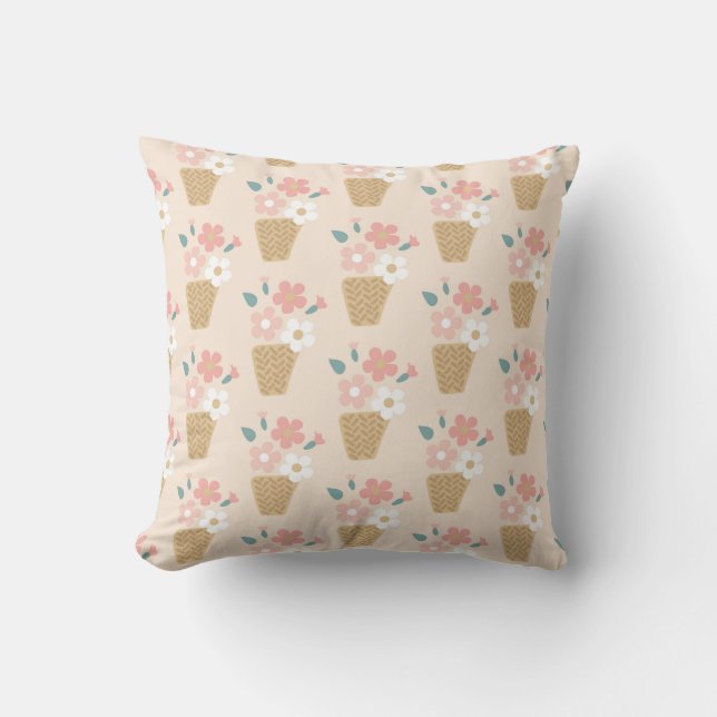 Coussin Motif de panier floral (Recto)