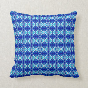 Coussin Motif de papier peint d'art déco - bleu et blanc