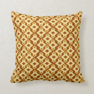 Coussin Motif de papier peint d'art déco, brun d'or