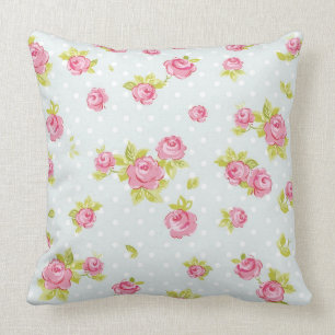 Coussin Motif de papier peint d'élégance des roses roses
