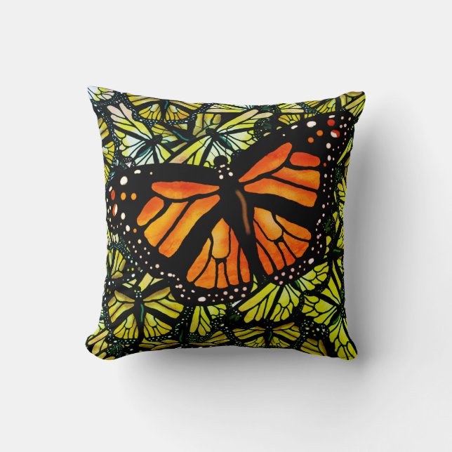 Coussin MOTIF de PAPILLON de MONARQUE par Slipperywindow (Recto)