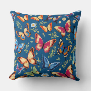 Coussin Motif de papillons colorés