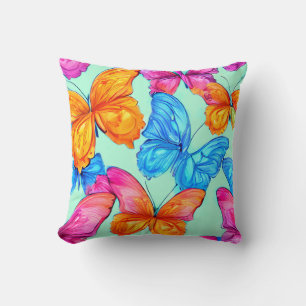 Coussin Motif de papillons colorés