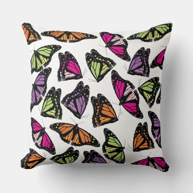 Coussin Motif de papillons colorés (Recto)