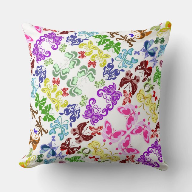 Coussin Motif de papillons colorés (Recto)