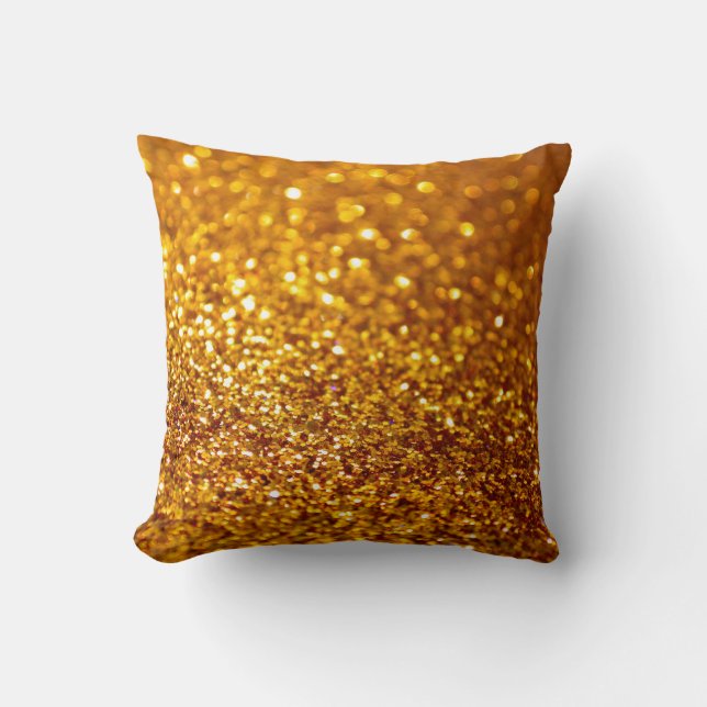 Coussin Motif de Parties scintillant or brillant (Recto)