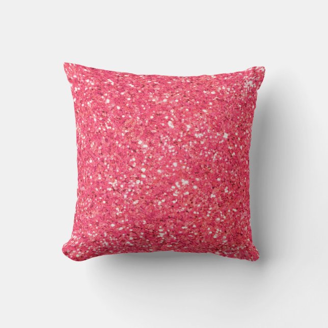 Coussin Motif de parties scintillant pétillant rose (Recto)