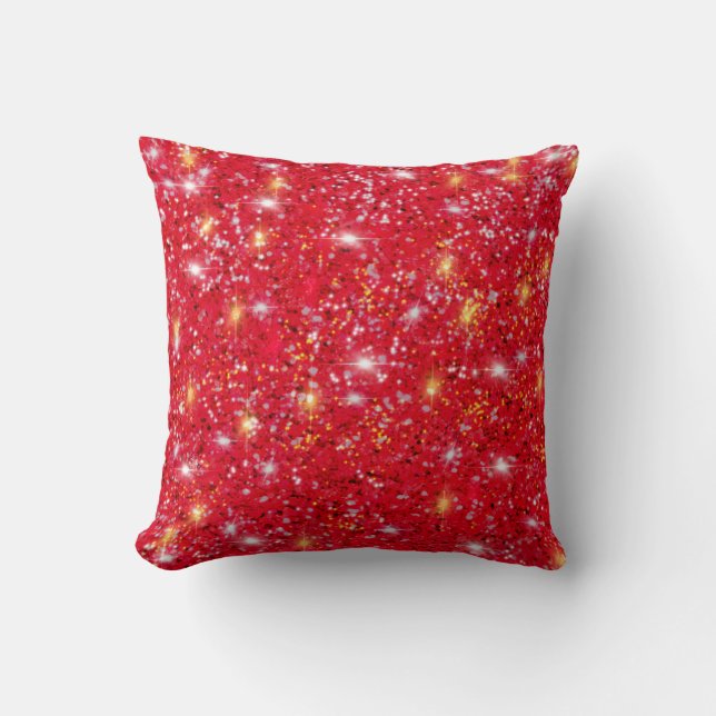 Coussin Motif de parties scintillant rouge or blanc brilla (Recto)