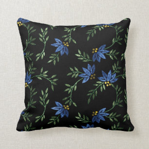 Coussin Motif de parties scintillantes de bleu et de noir