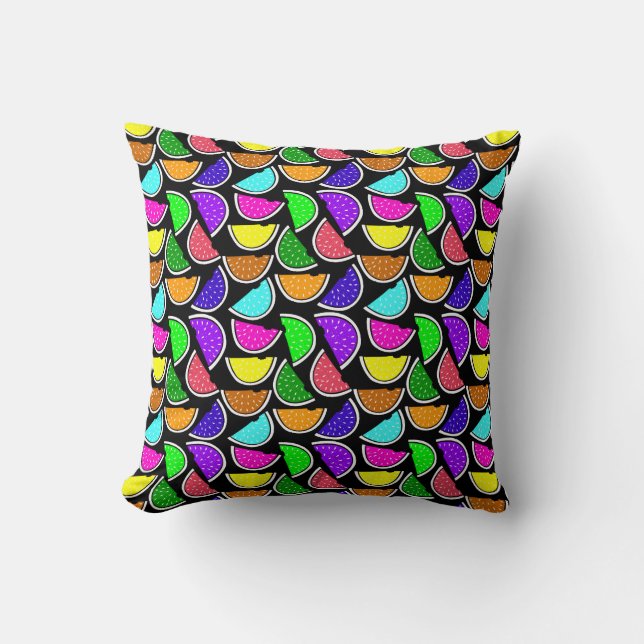 Coussin Motif de pastèque coloré mignon (Recto)