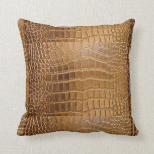 Coussin Motif de peau d'animal de cuir de crocodile de