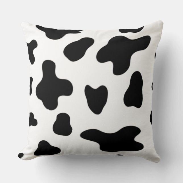 Coussin Motif de peau de vache noire et blanche (Recto)