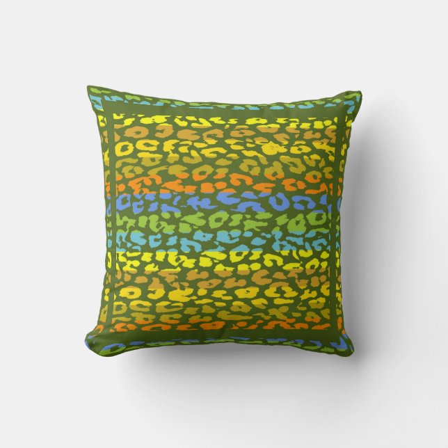 Coussin Motif de peau Empreinte de léopard rétro (Recto)