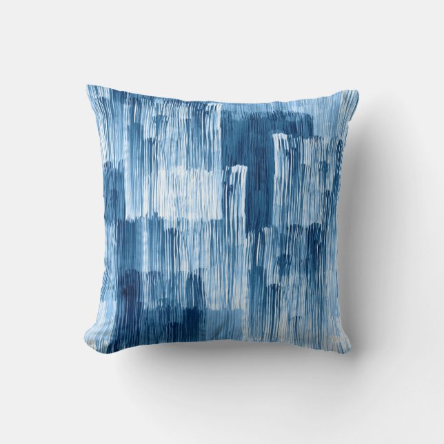 Coussin Motif de peinture Abstrait bleu (Recto)