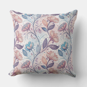 Coussin Motif de peinture abstraite aquarelle florale past