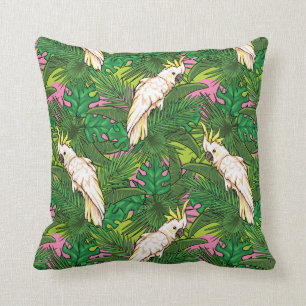 Coussin Motif de perroquet avec des palmettes