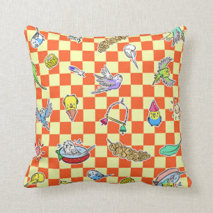 Coussin Motif de perroquet de perruche