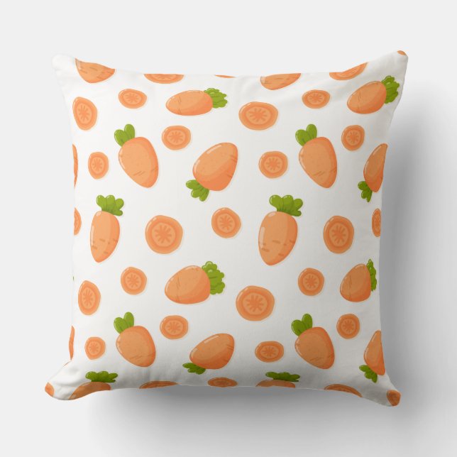 Coussin Motif de petites carottes et tranches (Recto)