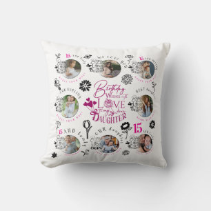 Coussin Motif de photo personnalisé pour l'anniversaire d'