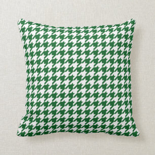 Coussin Motif de pied-de-poule en vert et blanc de Kelly