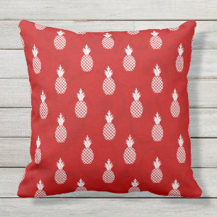 Coussin Motif de Pineapple Blanc Stylé et Amusant