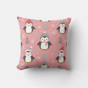 Coussin Motif de pingouin de Noël mignon