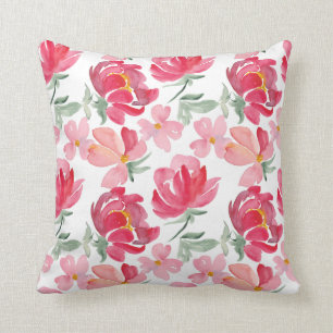 Coussin Motif de pivoine d'aquarelle