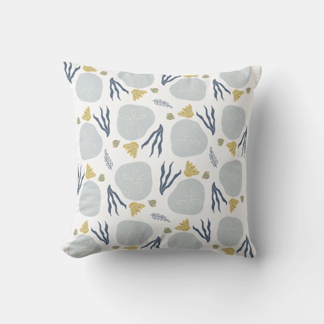 Coussin Motif de plage de dollars de sable d'été coquillag (Recto)