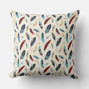 Coussin Motif de plume amérindien du sud-ouest