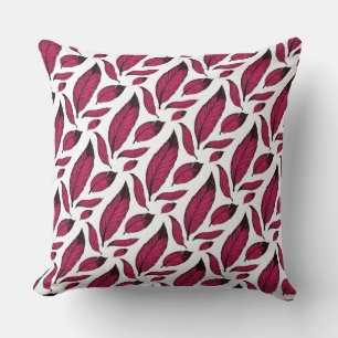 Coussin Motif de plume rose vibrant