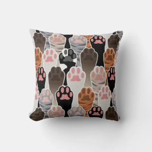Coussin Motif de plusieurs pattes de chat